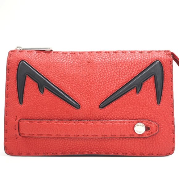 Fendi Other - FENDI Monster Selleria Second Bag Pouch Clutch Red Men's